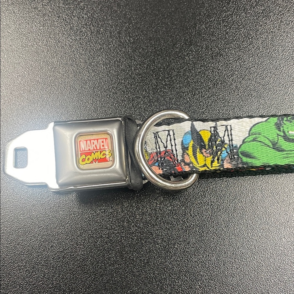 Buckle-Down Marvel Comics Dog Collar - Black, Green, Yellow